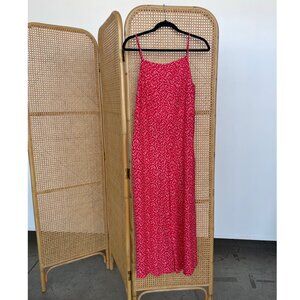 Red and White Floral Jumpsuit with Cutout Back